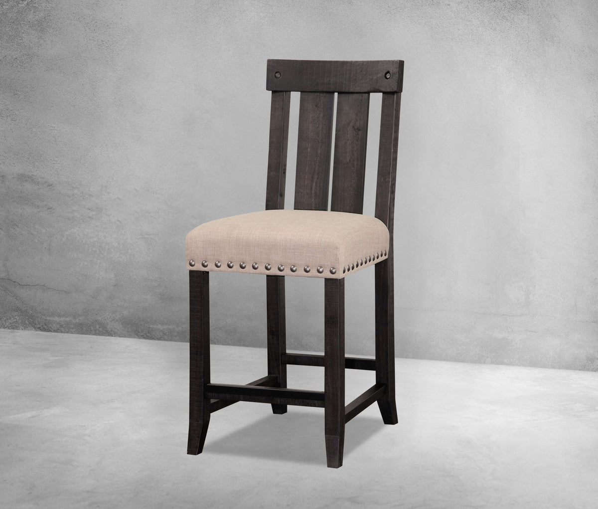 Yosemite - Solid Wood Kitchen Counter Stool (Set of 2) - Beige / Cafe