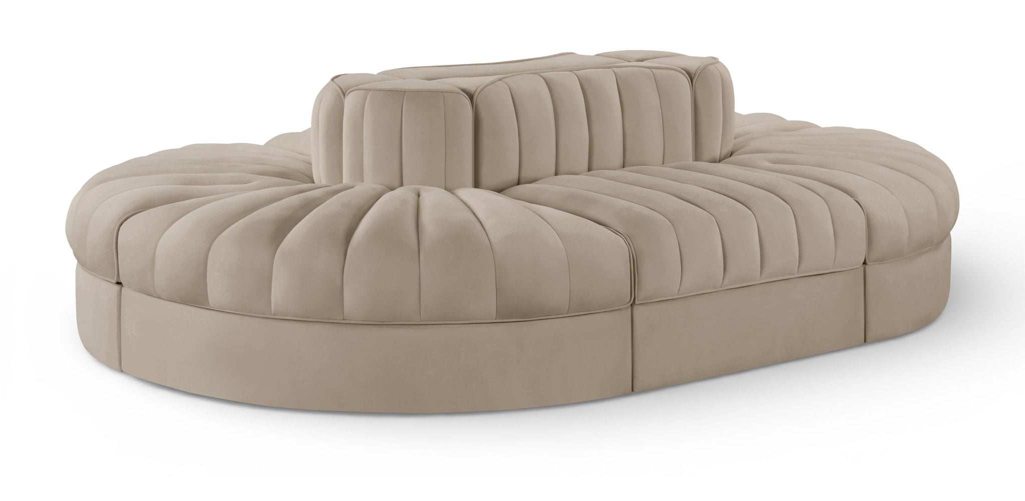 Rummi - Oval Velvet Performance Fabric Upholstered 6 Piece Modular Sectional - Urban Living Furniture (Los Angeles, CA)