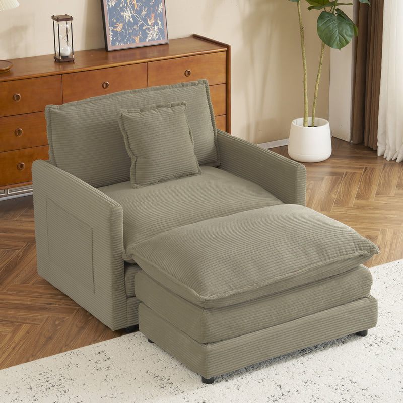 Modern Modular Sofa With Side Storage Pockets For Living Room