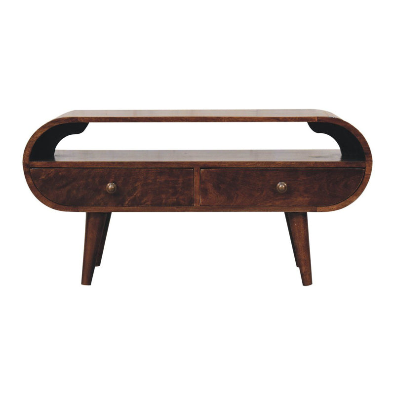 Solid Wood Circular TV Stand