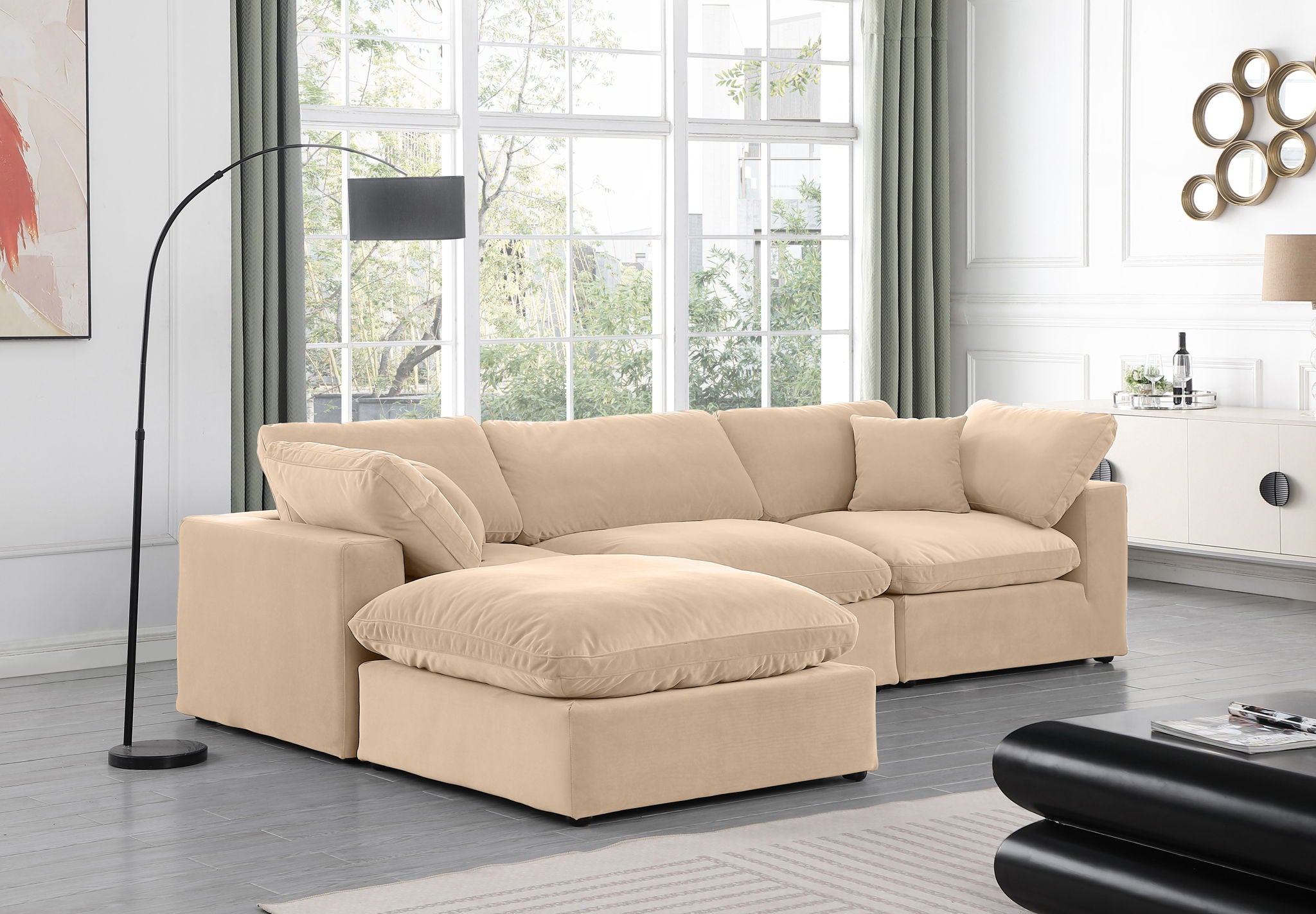 Comfy - 4 Piece Velvet Modular Sectional With Chaise - Urban Living Furniture (Los Angeles, CA)