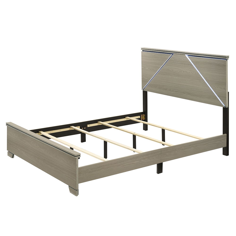 Joanna - Queen Bed With LED - Weathered Gray - Urban Living Furniture (Los Angeles, CA)