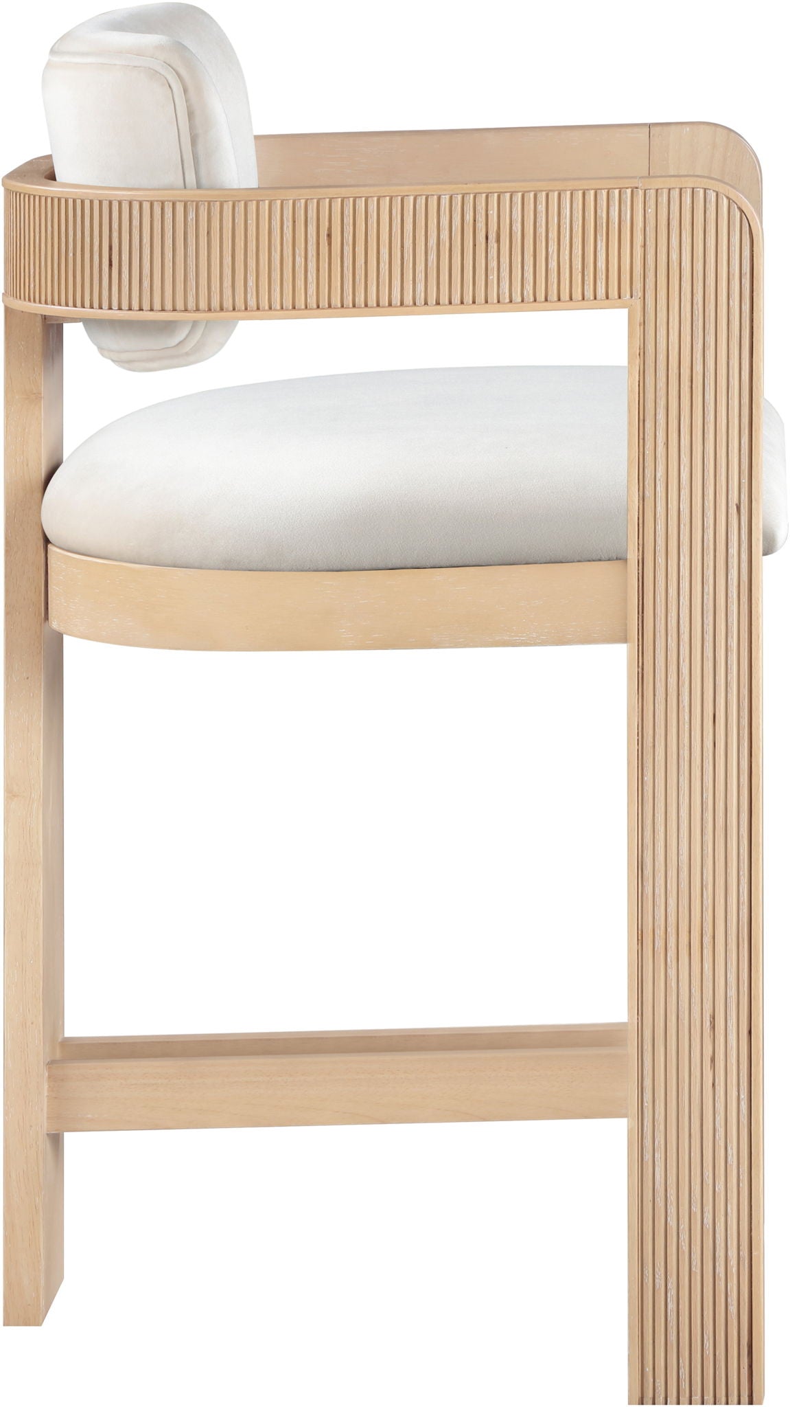 Sacha - Velvet Stool With Natural Base - Urban Living Furniture (Los Angeles, CA)