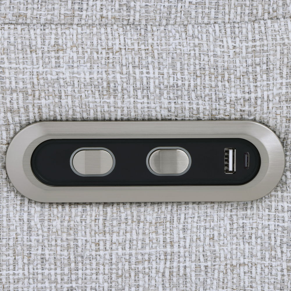 Eastre - Power Motion Sofa With USB Port - Beige Chenille - Urban Living Furniture (Los Angeles, CA)