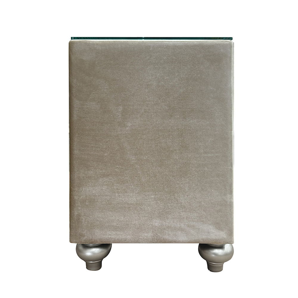 Lucienne - Nightstand - Beige Velvet - Urban Living Furniture (Los Angeles, CA)