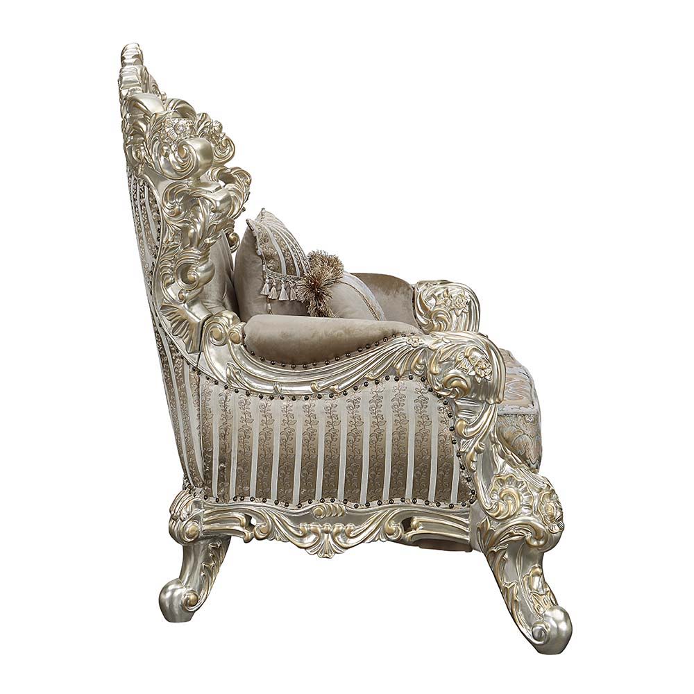 Sorina - Chair With 2 Pillows - Velvet, Fabric & Antique Gold - Urban Living Furniture (Los Angeles, CA)