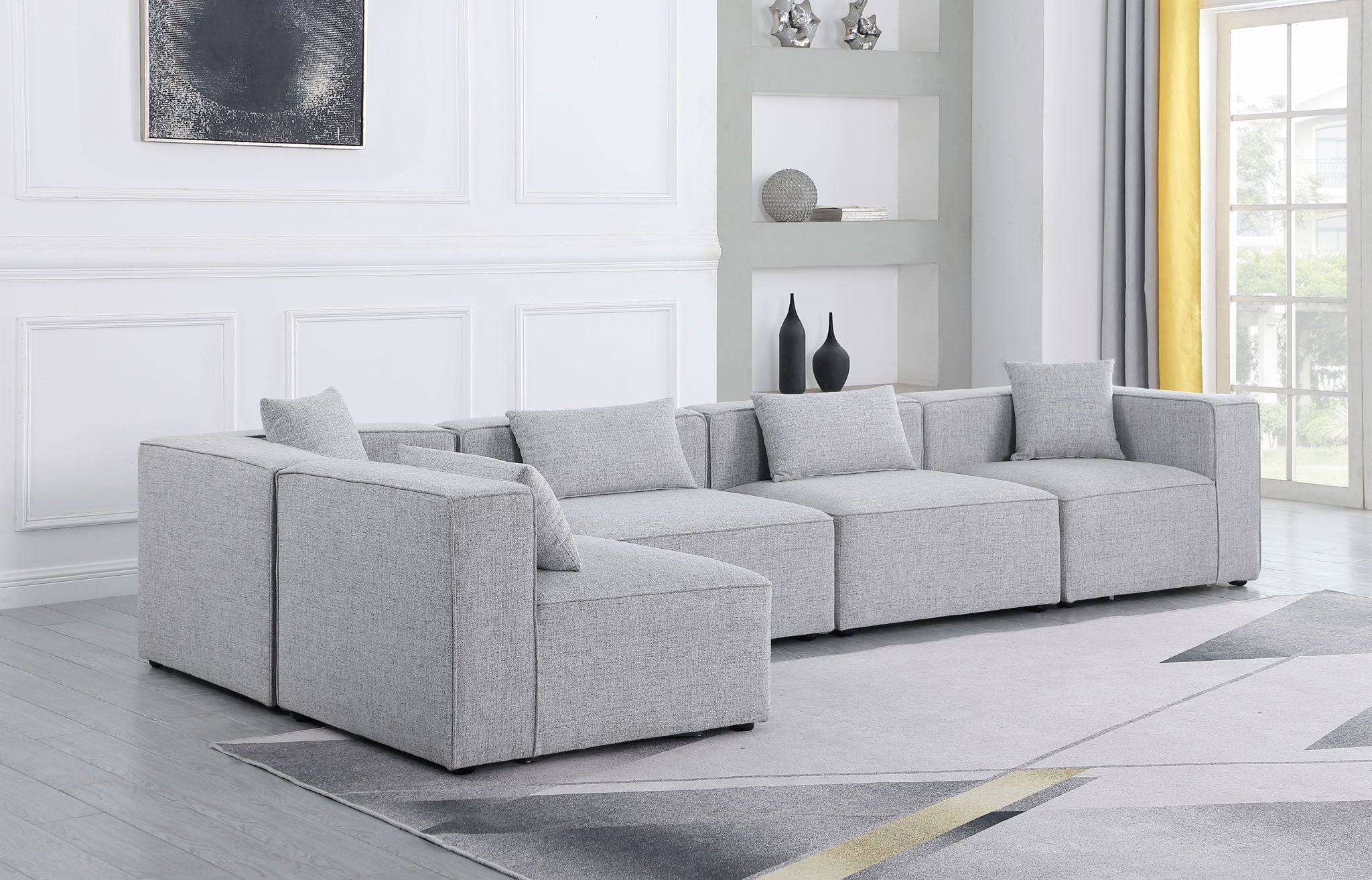 Cube - Linen 5 Piece Modular Sectional - Urban Living Furniture (Los Angeles, CA)