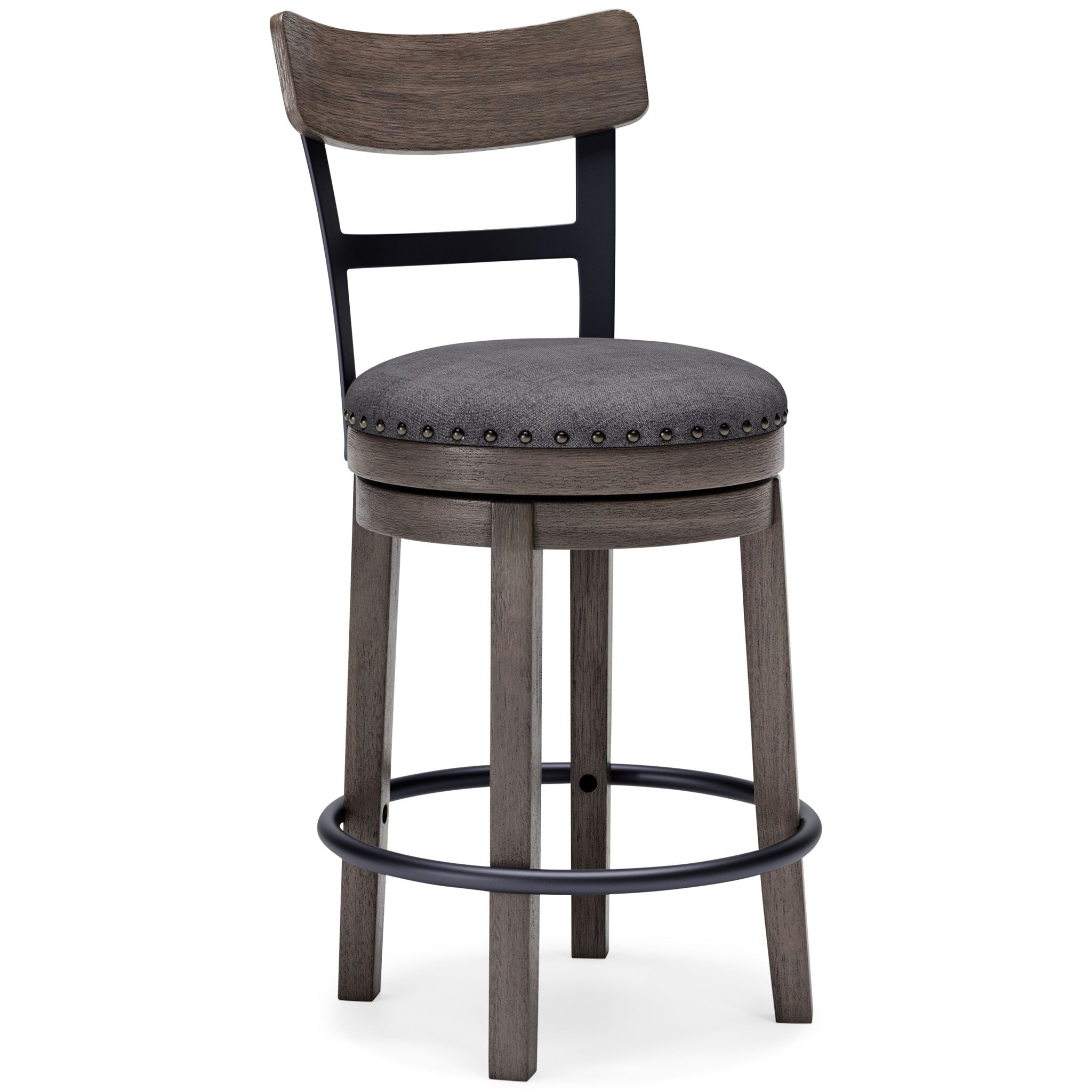 Caitbrook - Gray - UPH Swivel Barstool - Urban Living Furniture (Los Angeles, CA)