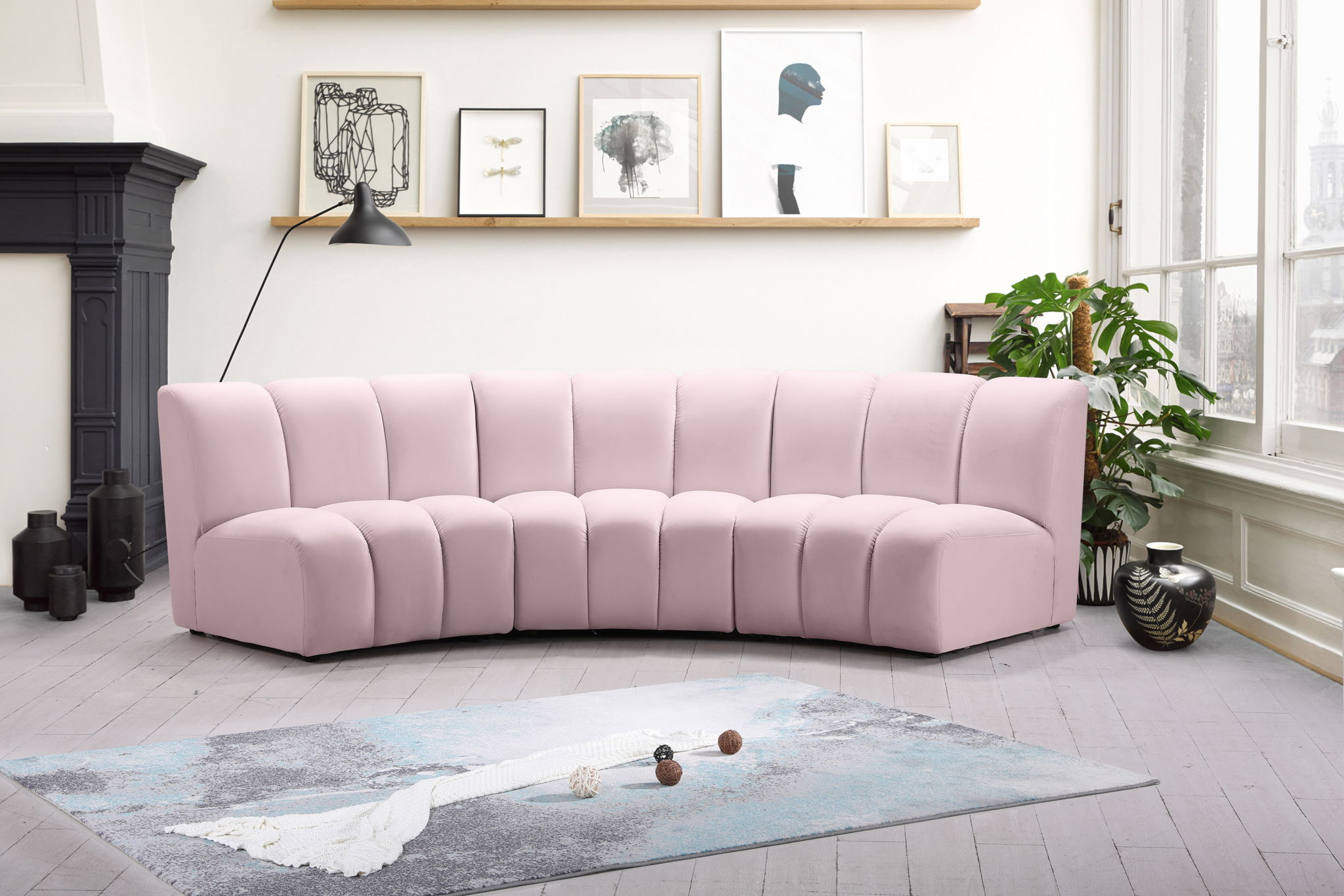 Infinity - 3 Piece Velvet Modular Sectional - Urban Living Furniture (Los Angeles, CA)