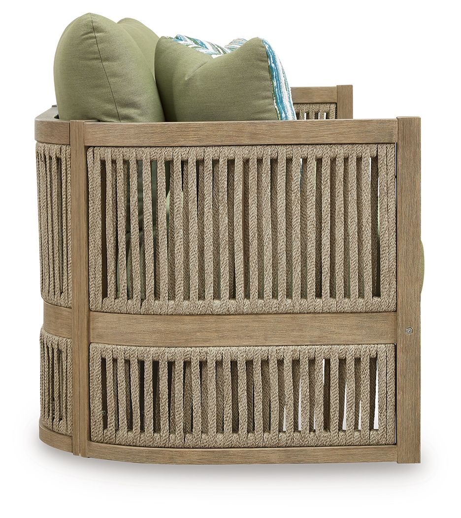 Serena Shores - Beige / Green - Sofa With Cushion