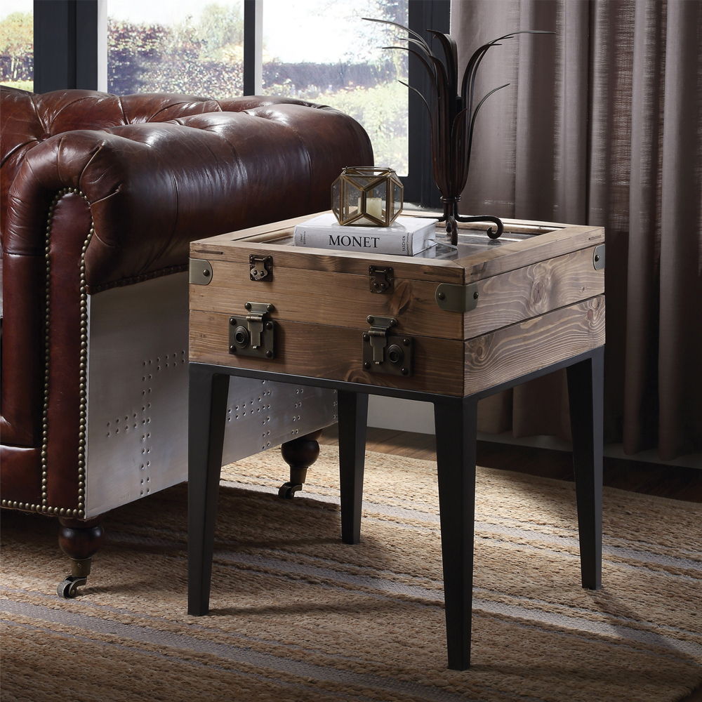 Kolin - Accent Table - Rustic Oak & Matte Gray - Urban Living Furniture (Los Angeles, CA)