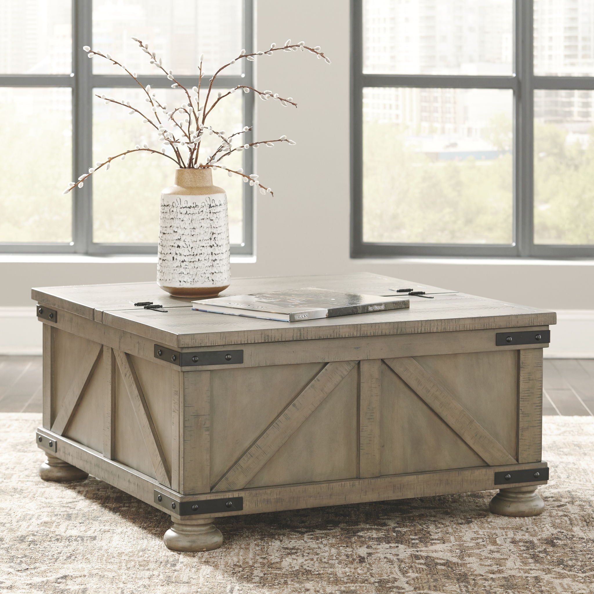 Aldwin - Gray - Cocktail Table With Storage - Square - Urban Living Furniture (Los Angeles, CA)