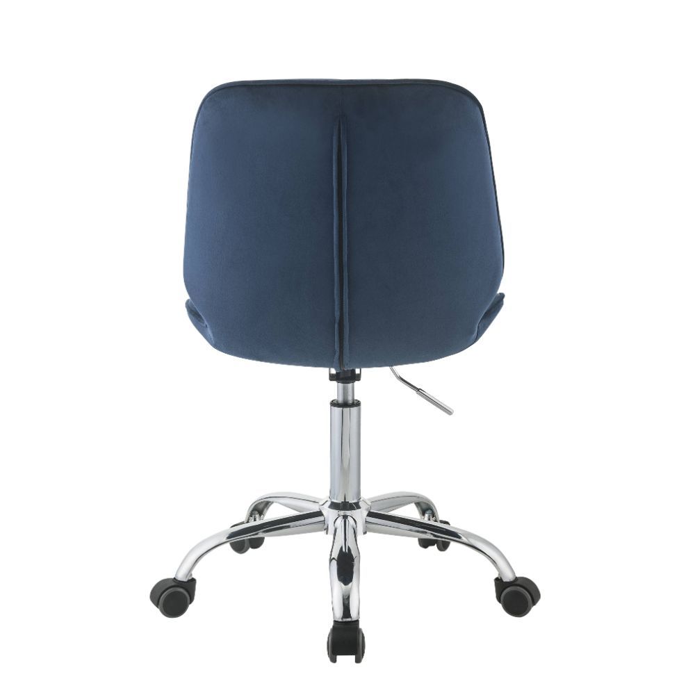 Muata - Office Chair - Twilight Blue Velvet & Chrome - Urban Living Furniture (Los Angeles, CA)
