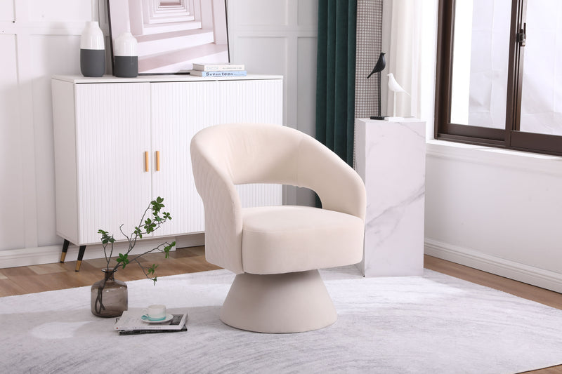 Round Barrel Swivel Accent Chair Armchair For Living Room