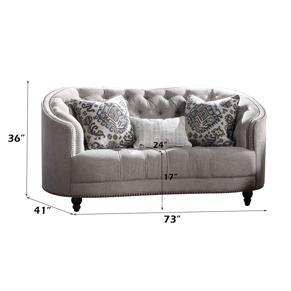 Saira - Loveseat With 3 Pillows - Light Gray Fabric - Urban Living Furniture (Los Angeles, CA)