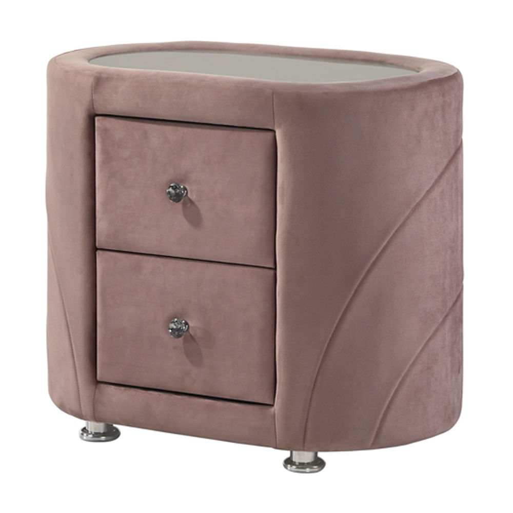 Salonia - Nightstand - Pink Velvet - Urban Living Furniture (Los Angeles, CA)