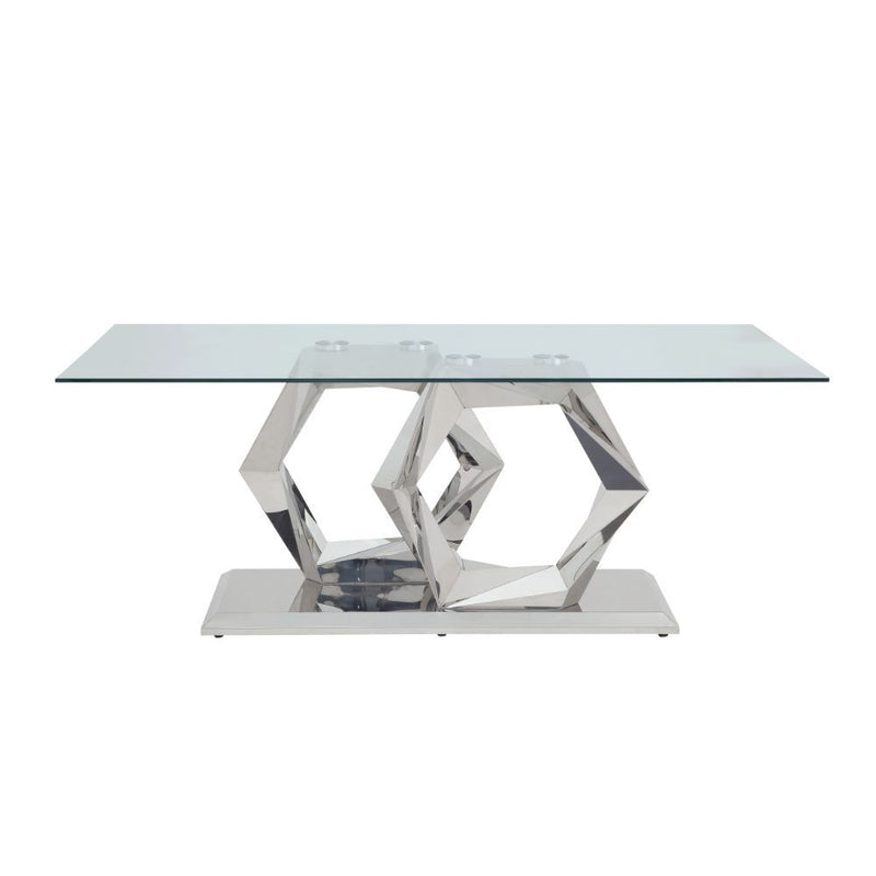 Gianna - Dining Table - Clear Glass & Stainless Steel - Urban Living Furniture (Los Angeles, CA)