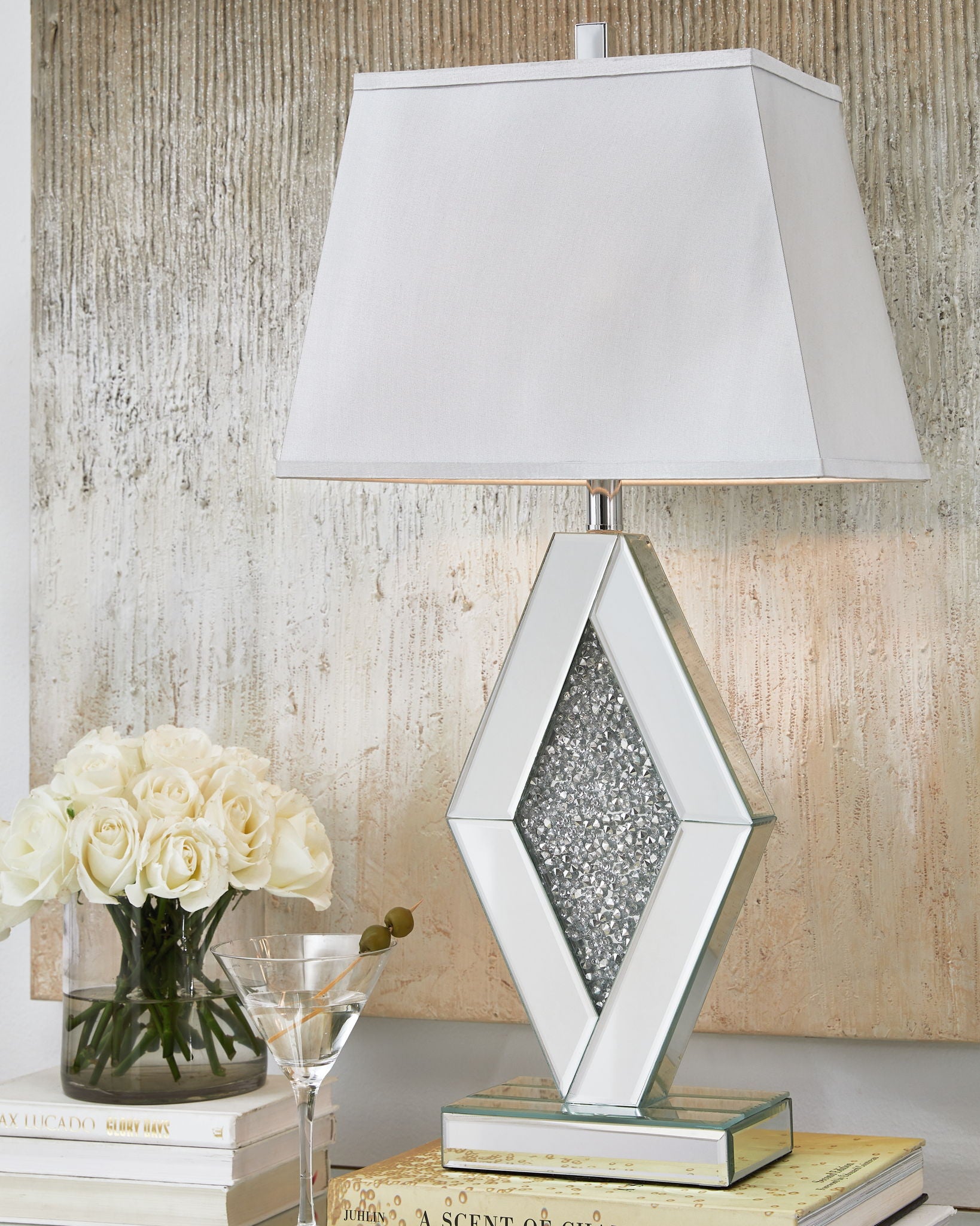 Prunella - Silver Finish - Mirror Table Lamp - Urban Living Furniture (Los Angeles, CA)