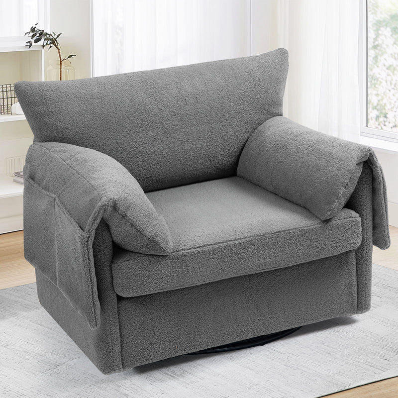 Oversized Swivel Armchair Modern Chair & Single Sofa Lounge, Comfortable Seating For Living Room