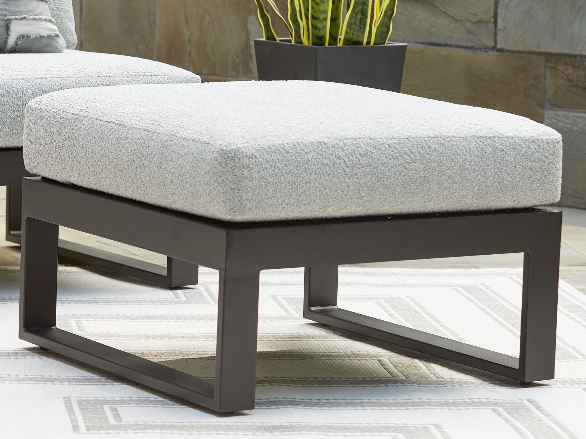 Beachloft - Black / Gray - Ottoman With Cushion - Urban Living Furniture (Los Angeles, CA)