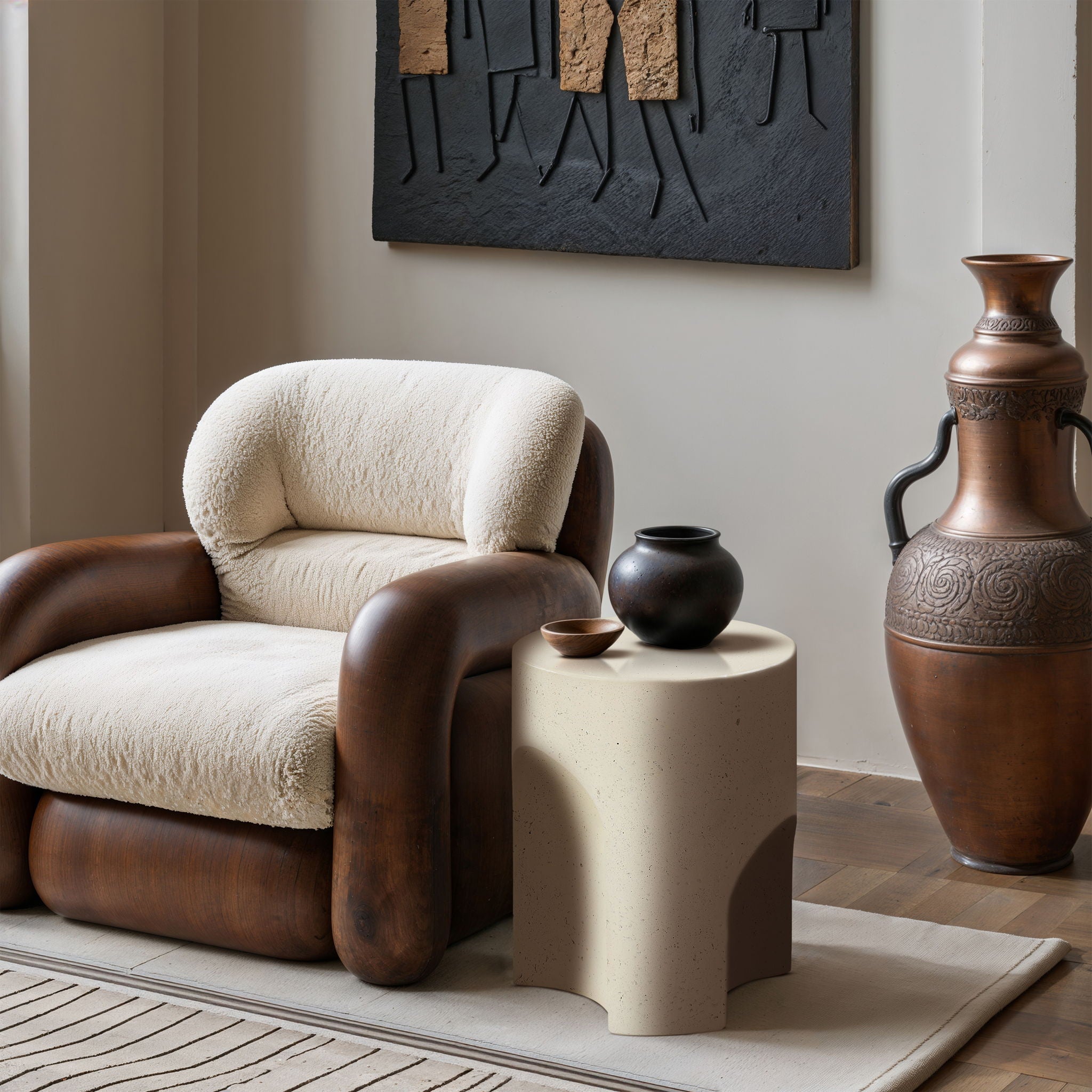 Olira - Concrete And Fiberglass Indoor / Outdoor End Table - Urban Living Furniture (Los Angeles, CA)