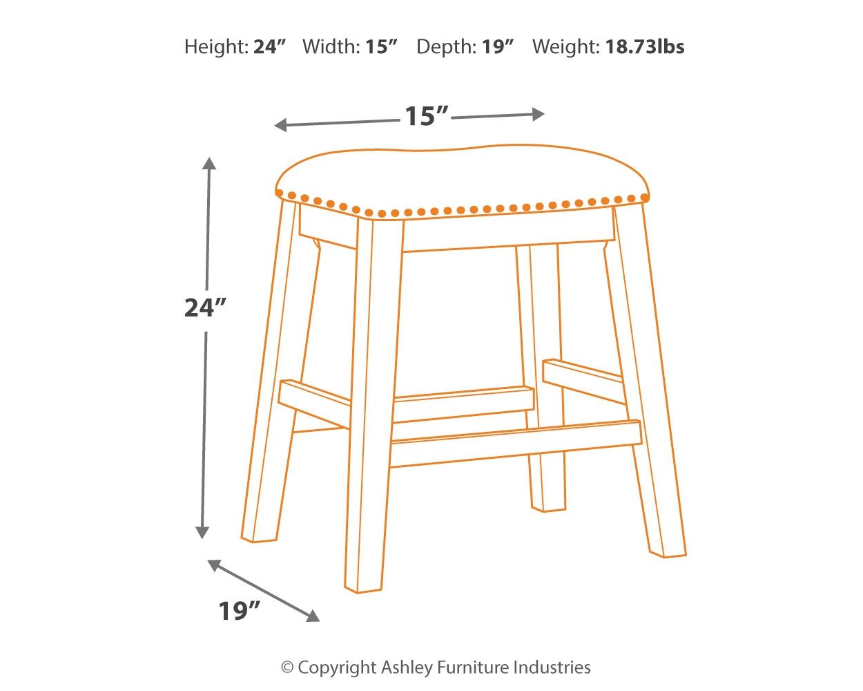 Caitbrook - Gray - Upholstered Stool (Set of 2) - Urban Living Furniture (Los Angeles, CA)