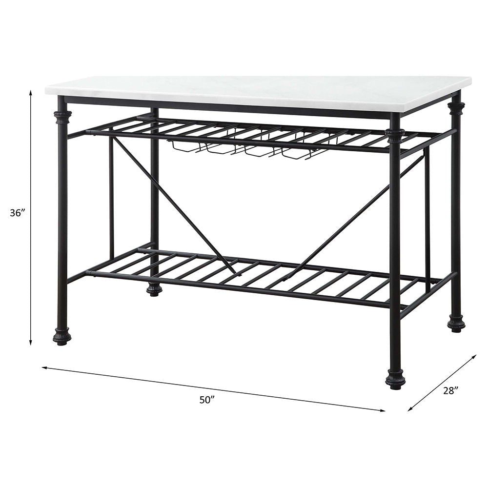 Mera - Kitchen Island - White Marble Top & Gray - Urban Living Furniture (Los Angeles, CA)
