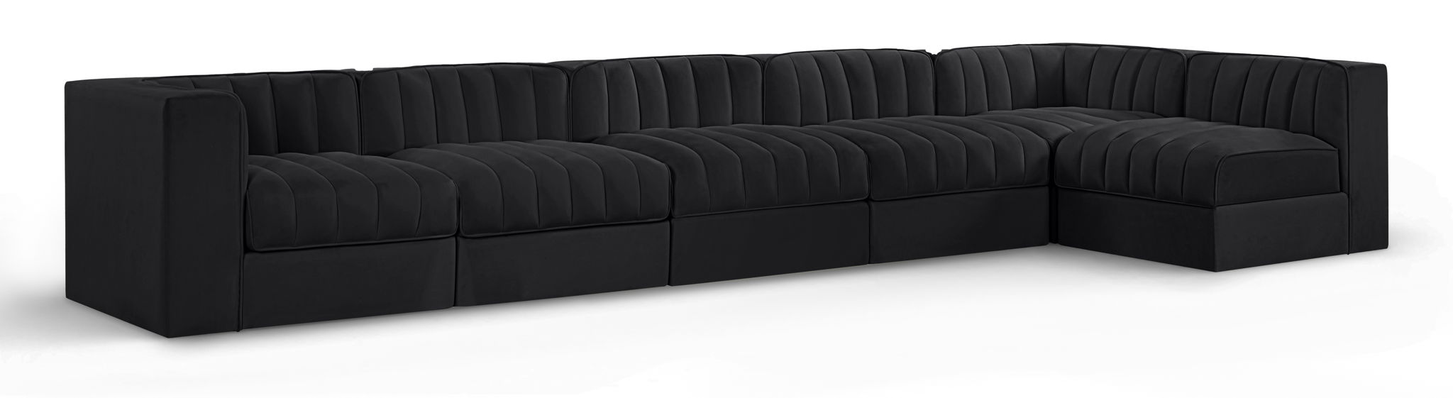 Rummi - Velvet Performance Fabric Upholstered 6 Piece Modular Sectional, L-Shaped (Right) - Urban Living Furniture (Los Angeles, CA)