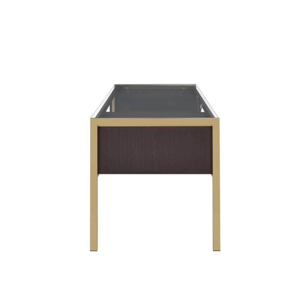Yumia - Writing Desk - Gold & Walnut - Urban Living Furniture (Los Angeles, CA)