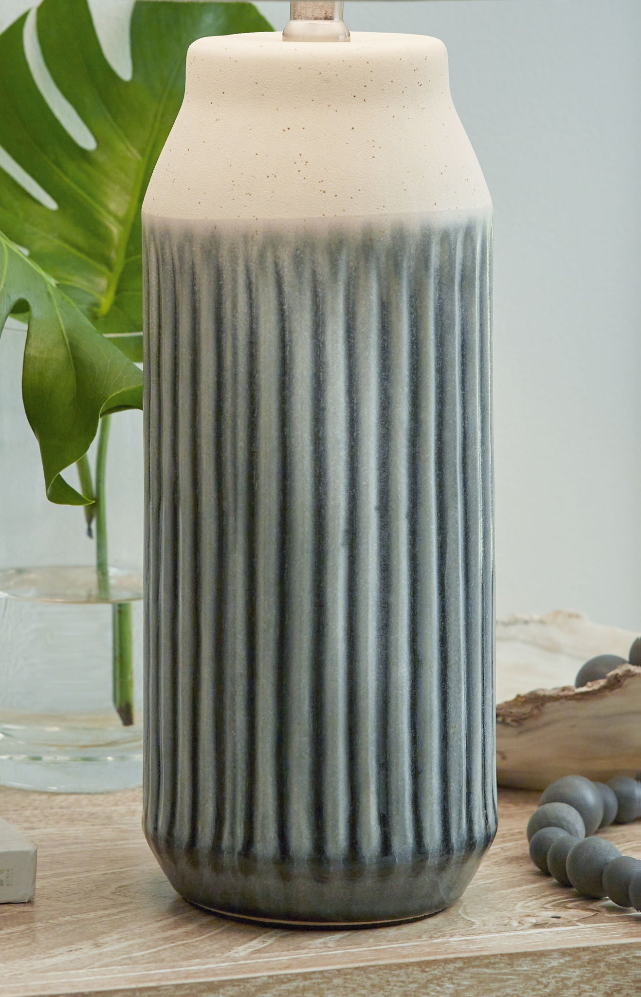 Afener - Blue / Beige - Ceramic Table Lamp (Set of 2) - Urban Living Furniture (Los Angeles, CA)