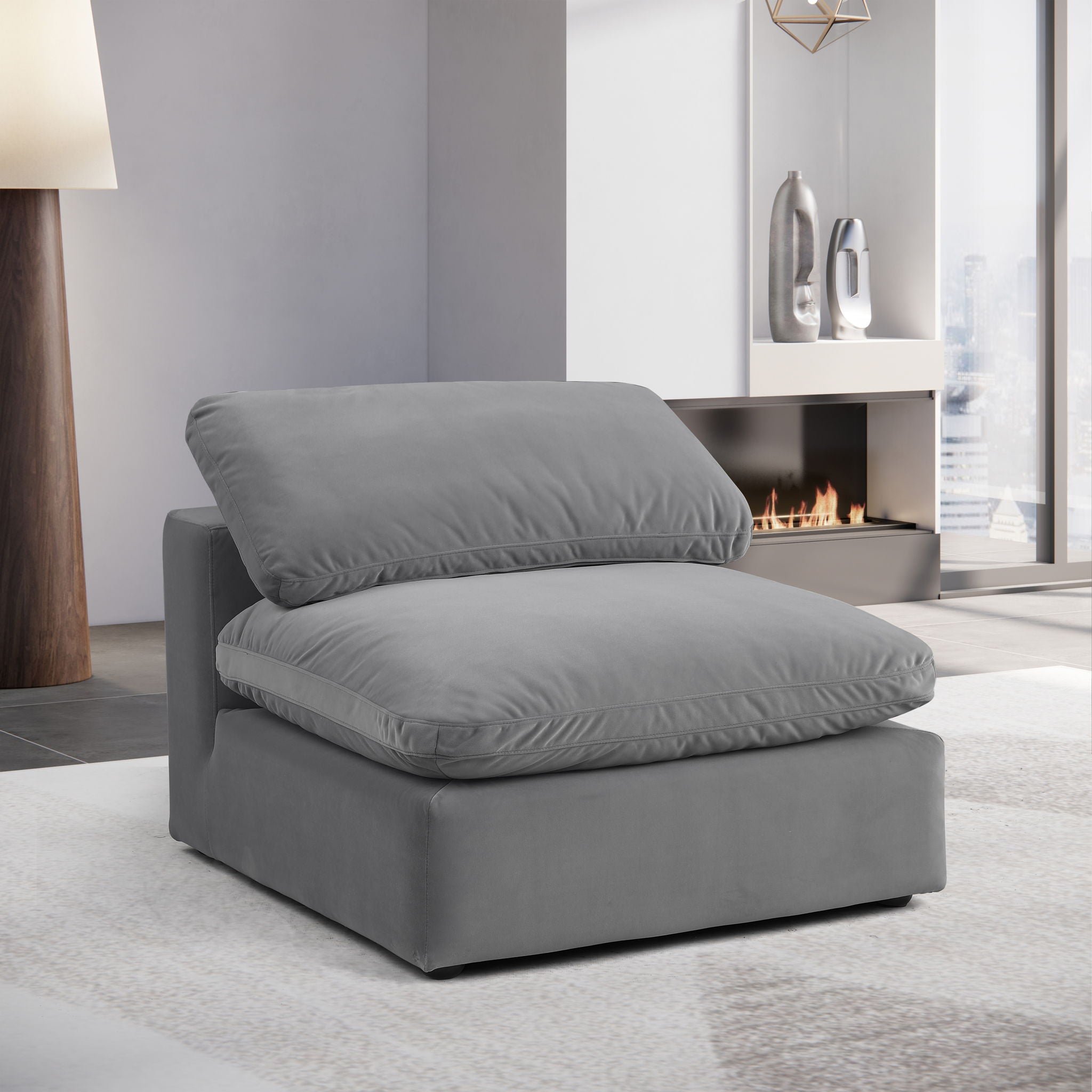 Comfy - Velvet Armless Chair - Urban Living Furniture (Los Angeles, CA)