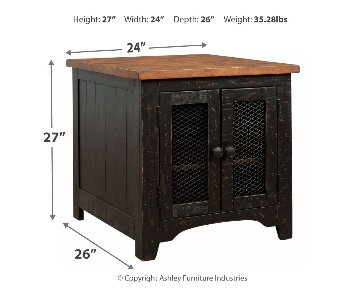 Valebeck - Black / Brown - Rectangular End Table - Urban Living Furniture (Los Angeles, CA)