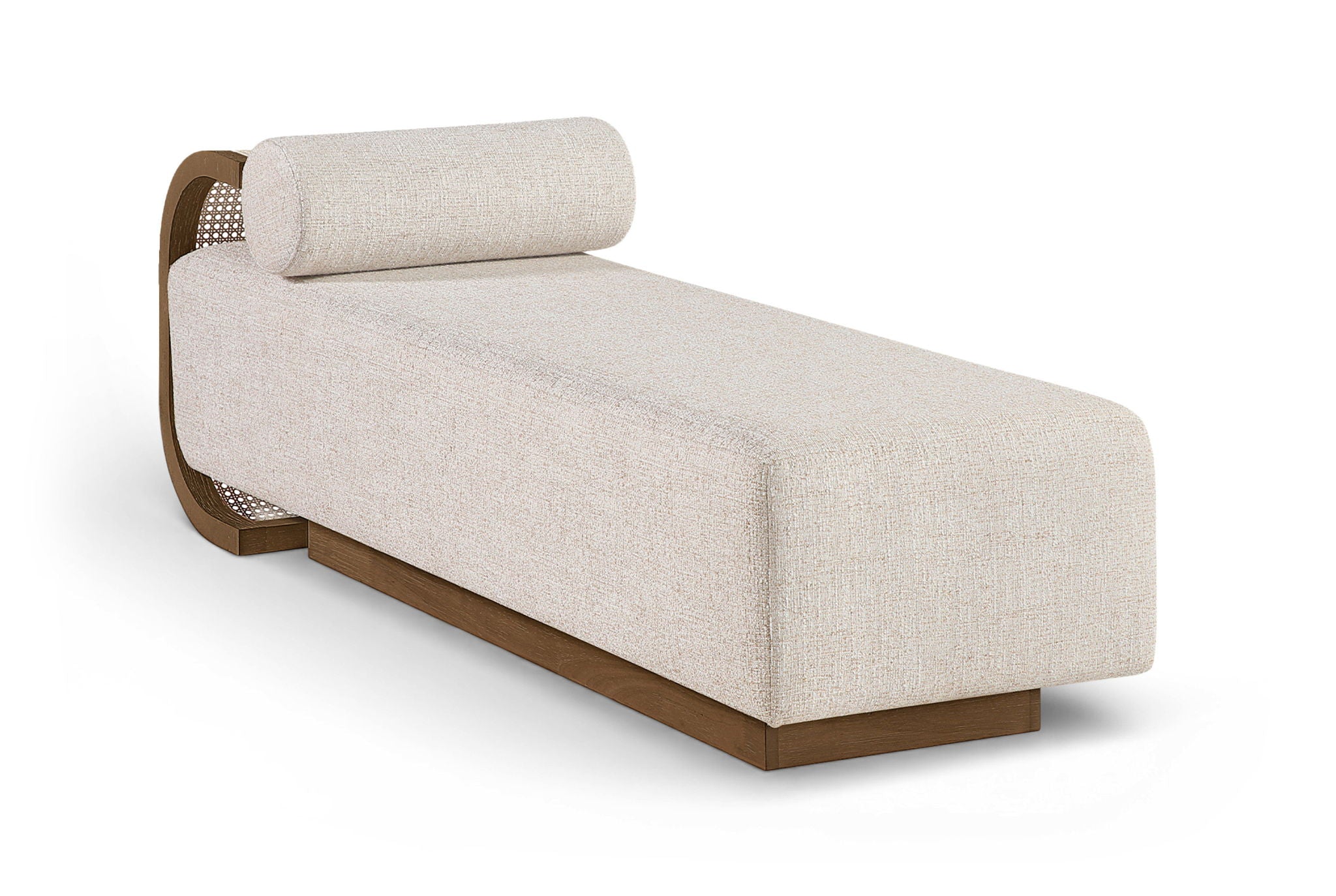 Zephyr - Linen Textured Fabric Upholstered Chaise - Painted Brown Walnut Base - Urban Living Furniture (Los Angeles, CA)