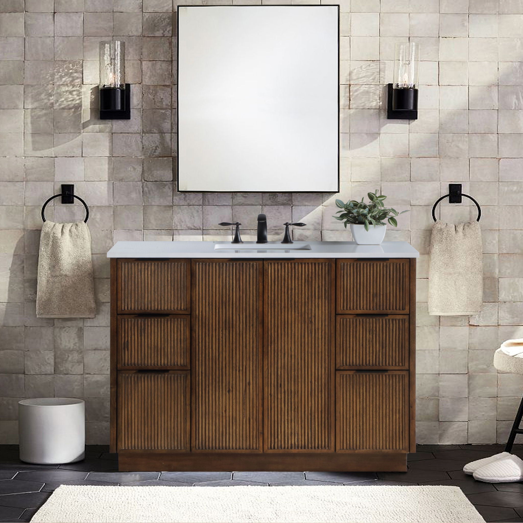 Willard - Engineered Stone And Solid Wood Bathroom Vanity - Urban Living Furniture (Los Angeles, CA)