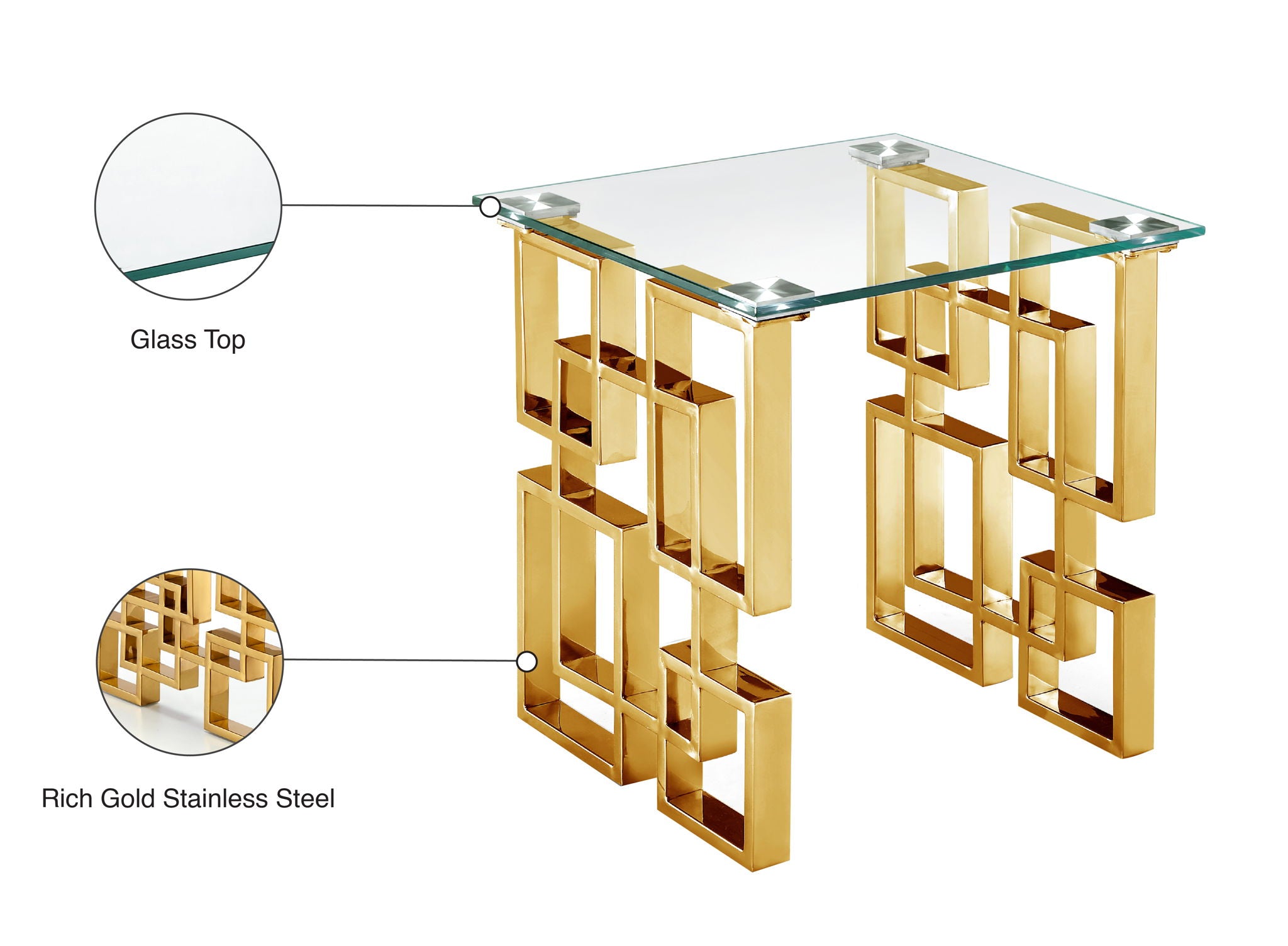 Pierre - End Table - Gold - Urban Living Furniture (Los Angeles, CA)