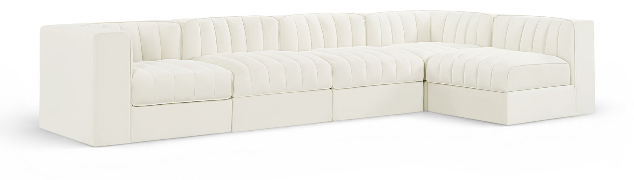 Rummi - Velvet Performance Fabric Upholstered 5 Piece Modular Sectional, L-Shaped (Right) - Urban Living Furniture (Los Angeles, CA)