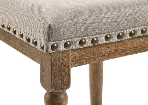 Farsiris - Counter Height Stool (Set of 2) - Beige Fabric & Weathered Oak - Urban Living Furniture (Los Angeles, CA)