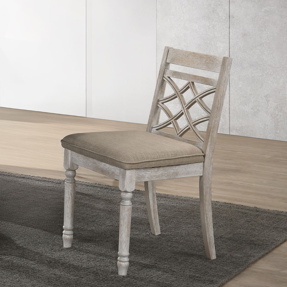 Cillin - Side Chair (Set of 2) - Fabric, Walnut & Antique White - Urban Living Furniture (Los Angeles, CA)