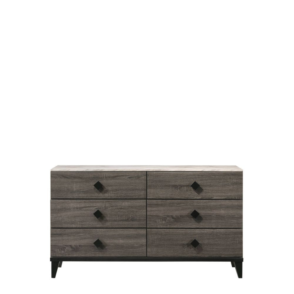 Avantika - Dresser - Faux Marble & Rustic Gray Oak - Urban Living Furniture (Los Angeles, CA)