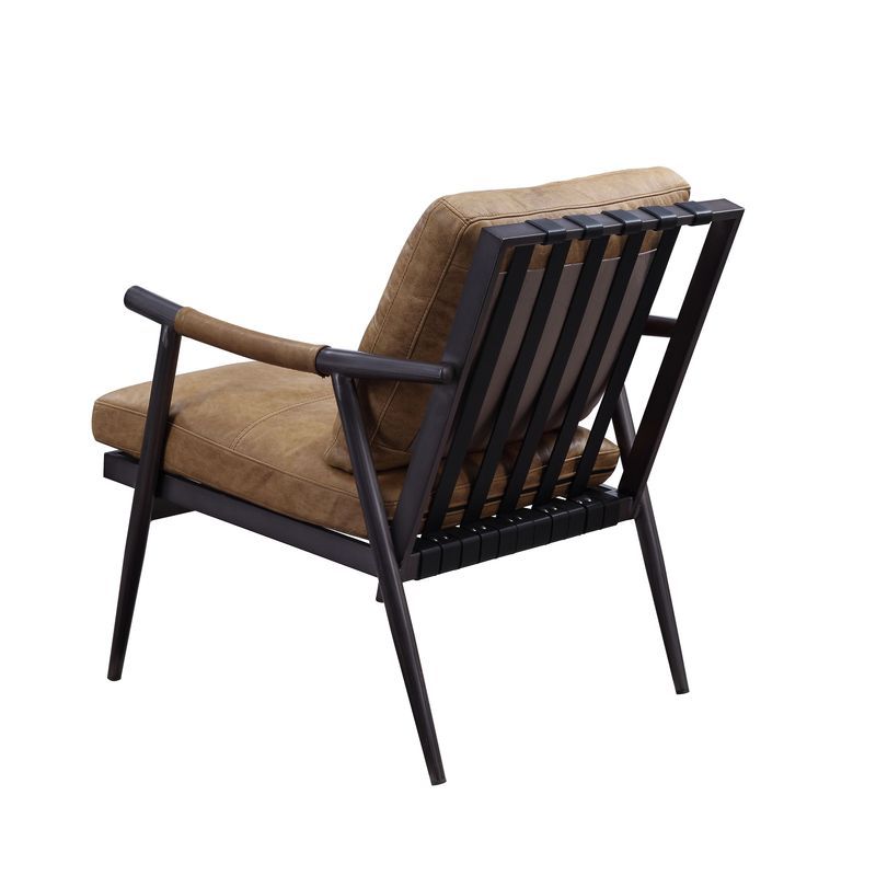 Anzan - Accent Chair - Berham Chestnut Top Grain Leather & Matt Iron - Urban Living Furniture (Los Angeles, CA)