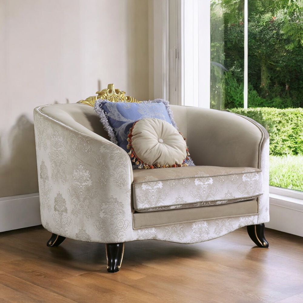 Sheridan - Chair With 2 Pillows - Cream Fabric - Urban Living Furniture (Los Angeles, CA)