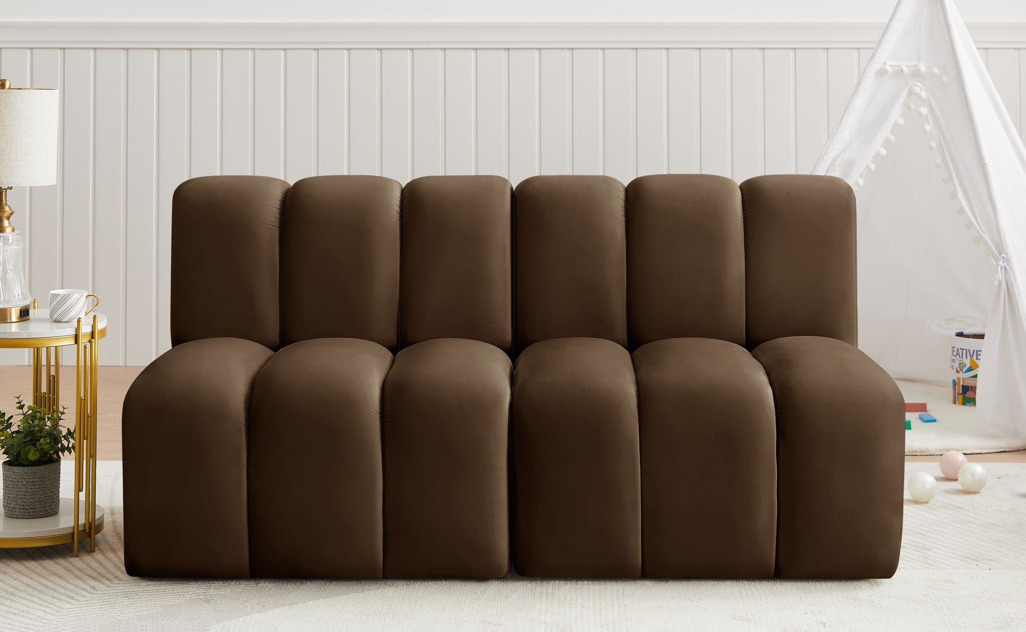 Arc - Velvet 2 Seats Modular Sofa - Urban Living Furniture (Los Angeles, CA)