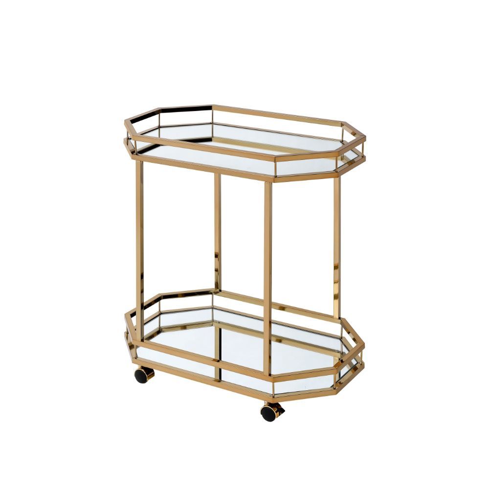Lacole - Serving Cart - Champagne & Mirror - Urban Living Furniture (Los Angeles, CA)