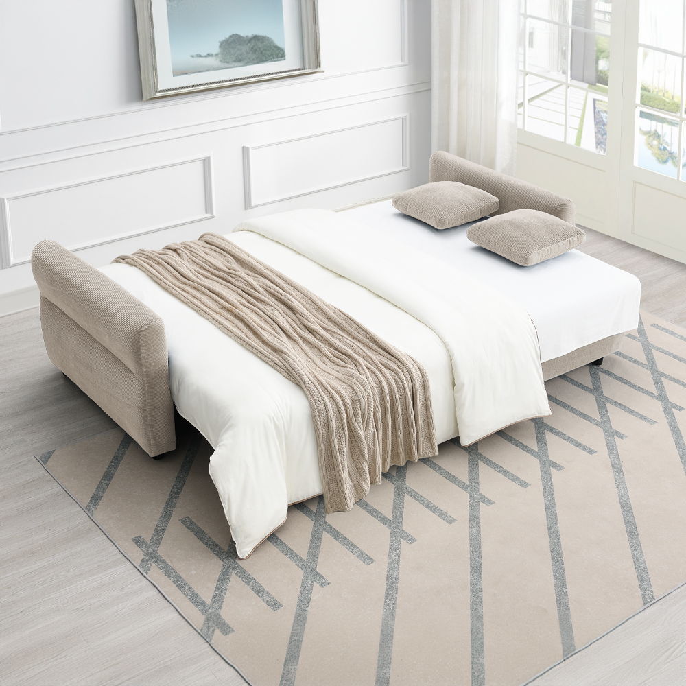 Haran - Sofa With Sleeper - Beige Fabric - Urban Living Furniture (Los Angeles, CA)