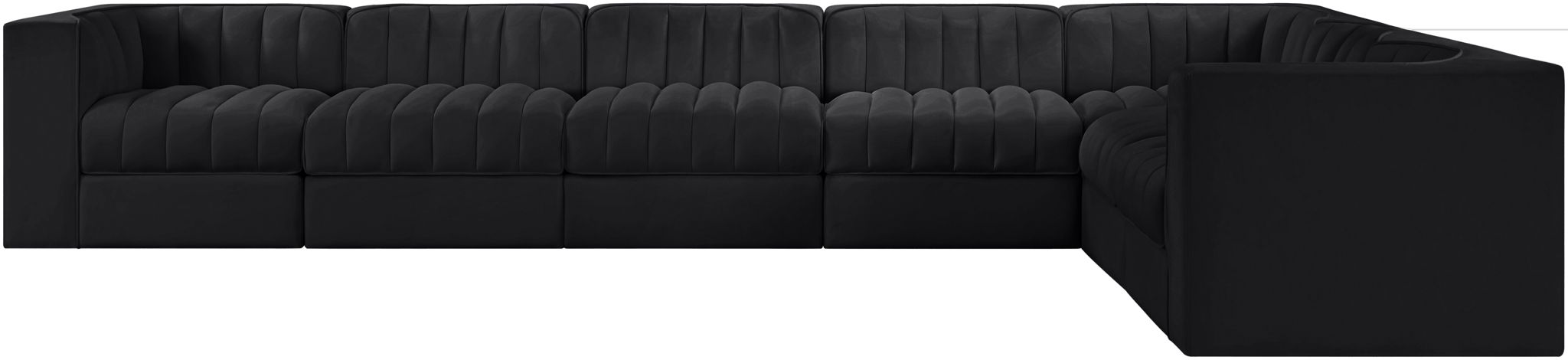 Rummi - Velvet Performance Fabric Upholstered 7 Piece Modular Sectional (With 3 Corner Chairs) - Urban Living Furniture (Los Angeles, CA)