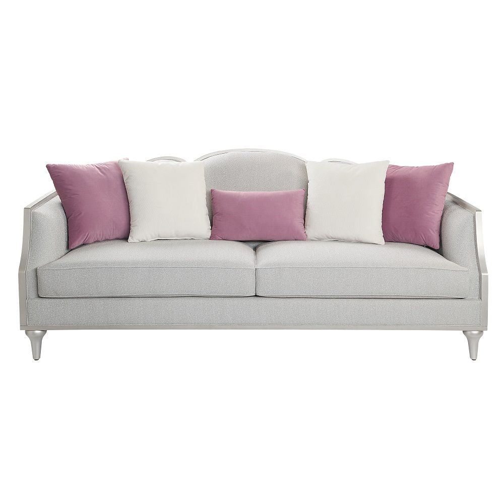 Kasa - Sofa With 5 Pillows - Beige Linen & Champagne - Urban Living Furniture (Los Angeles, CA)