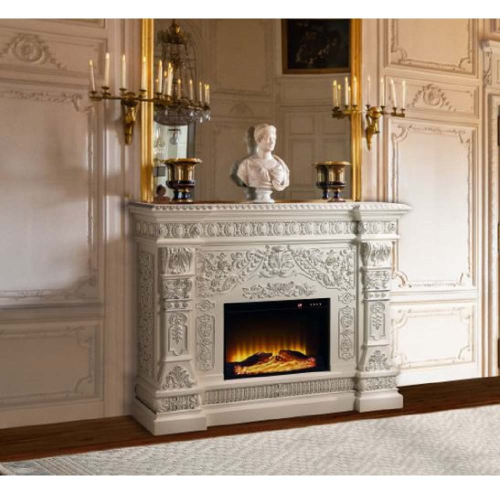 Zabrina - Fireplace - Antique White Finish - Urban Living Furniture (Los Angeles, CA)