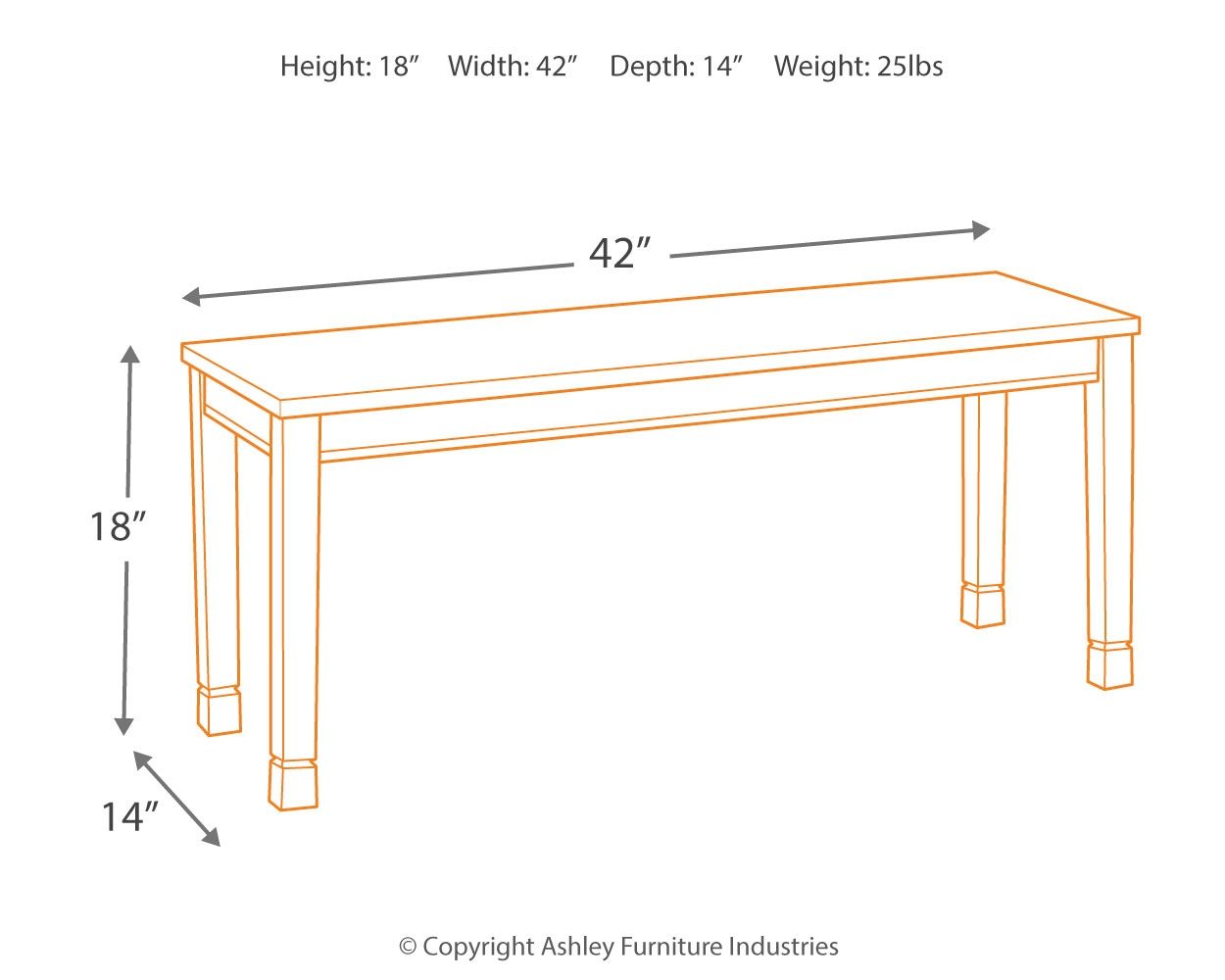 Whitesburg - Brown / Cottage White - Large Dining Room Bench - Urban Living Furniture (Los Angeles, CA)