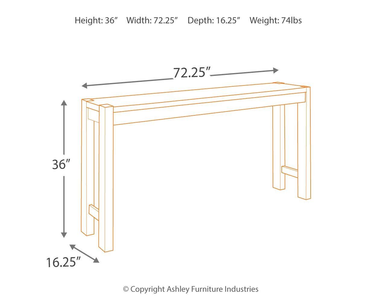 Torjin - Dark Brown - Long Counter Table - Urban Living Furniture (Los Angeles, CA)