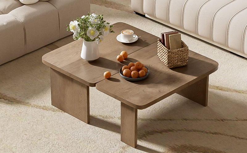 Modern Minimalist Coffee Table Set With Splicing Design